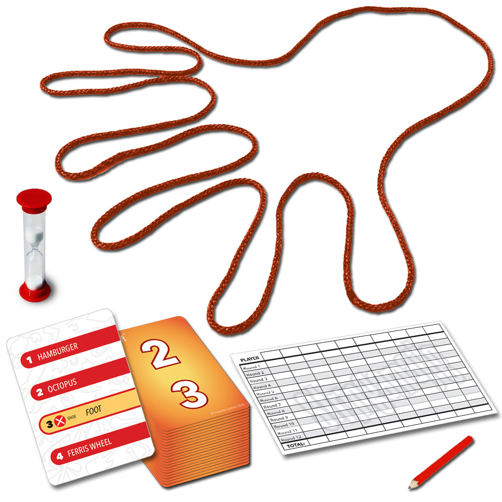 All pieces of the Stringamajig game.