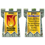Promo tower with a yellow banner for the 2nd Edition of Castle Panic