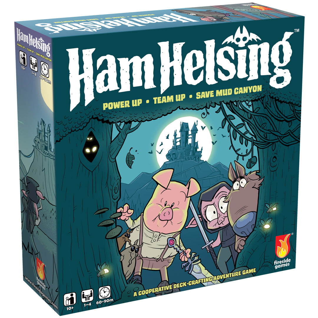 Game Box showing cartoon heroes and Ham Helsing title