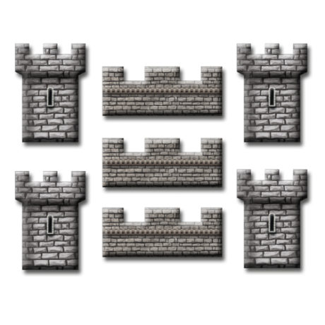 Castle Panic wall and tower tokens