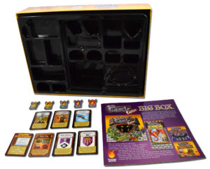 Big Box organizer, rulebook, promo towers and promo cards