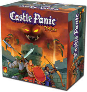 Castle Panic Deluxe game box facing to the left