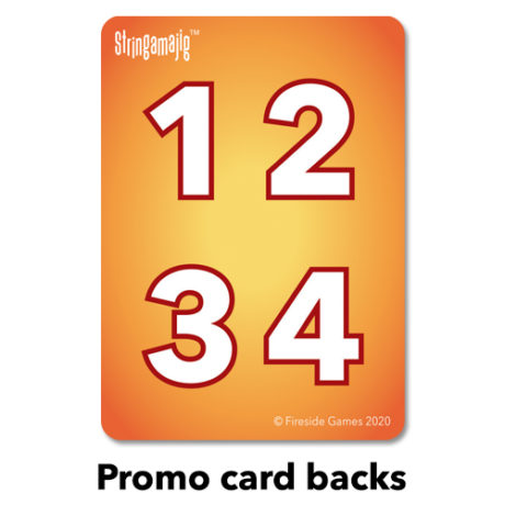 Back of the Stringamajig Promo cards showing numbers 1,2,3,4