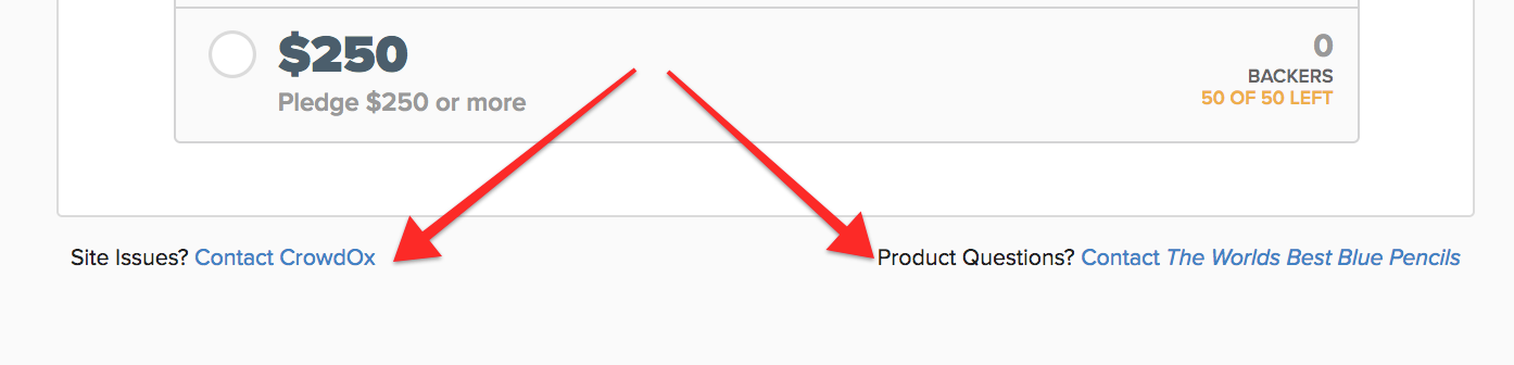 arrows showing how to get support while using Crowd Ox