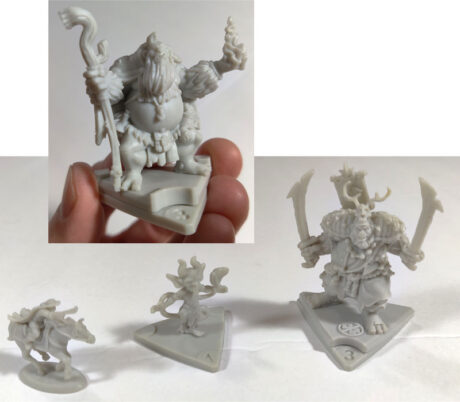 Close up of plastic monster minis