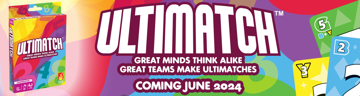 The box and sample cards from Ultimatch. Great minds think alike. Great teams make Ultimatches. Coming June 2024