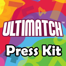 Cover art for the Ultimatch card game with the text Ultimatch Press Kit